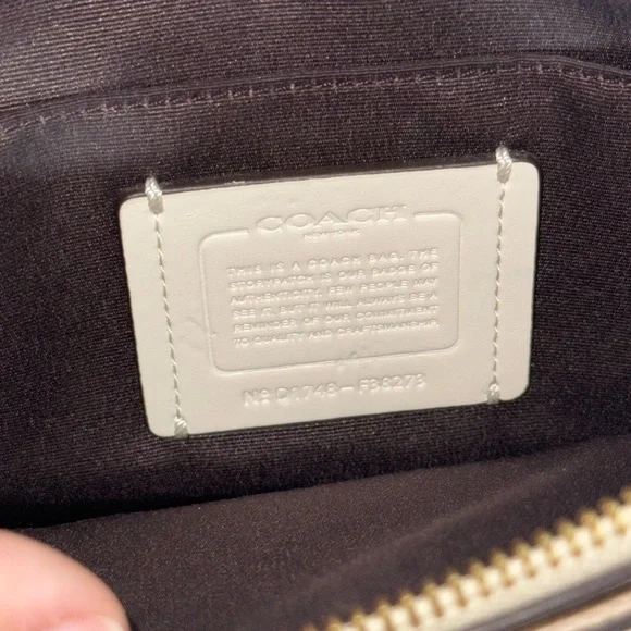 COACH Chalk Double Zip Lyla Purse/Wristlet Set with Bear Charm - Picture 12 of 16